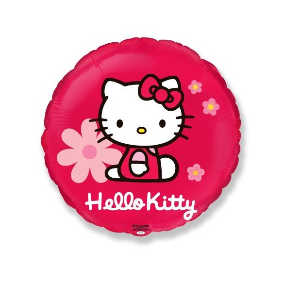 18″/45 cm Hello Kitty virágos, fólia léggömb, Flexmetal