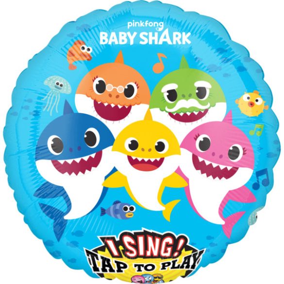 Fólia lufi, zenélő, Baby Shark 71 cm